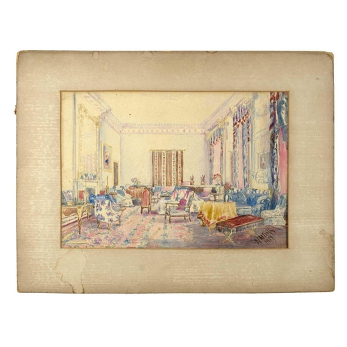 150 - Three Edwardian interior watercolours. The property of Peter Hone. Indistinctly signed and dated 191... 