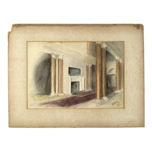 150 - Three Edwardian interior watercolours. The property of Peter Hone. Indistinctly signed and dated 191... 