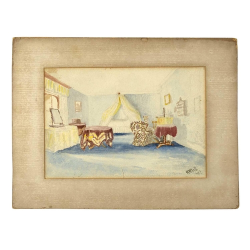 150 - Three Edwardian interior watercolours. The property of Peter Hone. Indistinctly signed and dated 191... 