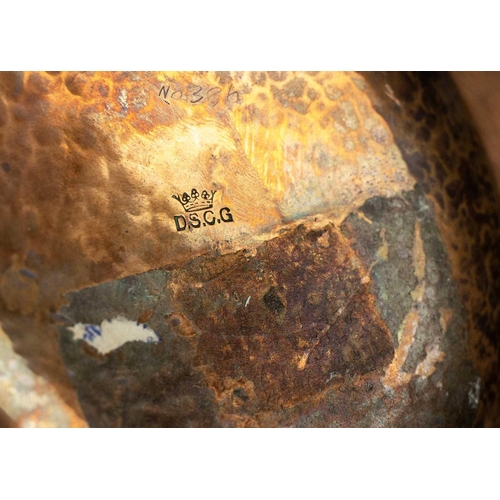 159 - An Arts and Crafts Duchess of Sutherland Cripples Guild flared rim dish. With blue Ruskin style cabo... 