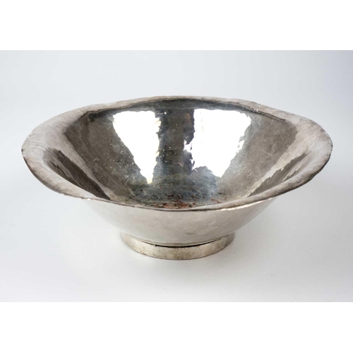 159 - An Arts and Crafts Duchess of Sutherland Cripples Guild flared rim dish. With blue Ruskin style cabo... 