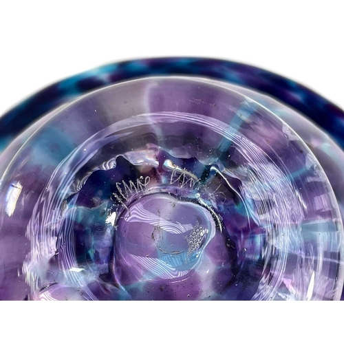 16 - Jane Gilchrist studio glass dish. Signed and dated 75 to base, diameter 23cm together with a studio ... 