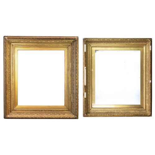 161 - A large 19th century gesso gilt frame. 100.5cm x 102.5cm, together with another large 19th century f... 