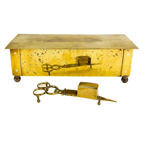 164 - A 19th century brass pestle and mortar. Height 10.3cm together with another brass pestle and mortar,... 