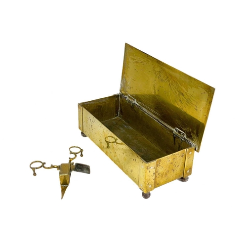 164 - A 19th century brass pestle and mortar. Height 10.3cm together with another brass pestle and mortar,... 