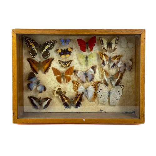 167 - A Victorian velvet framed bevelled edge wall mirror with integral shelf and pair of candle sconces. ... 