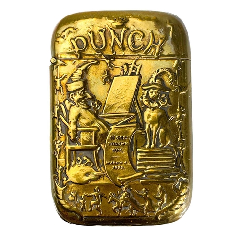 171 - Five Victorian nickel plated brass vesta cases. Comprising: an owl with green glass eyes, a fish wit... 