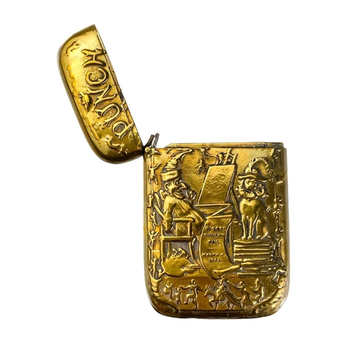 171 - Five Victorian nickel plated brass vesta cases. Comprising: an owl with green glass eyes, a fish wit... 