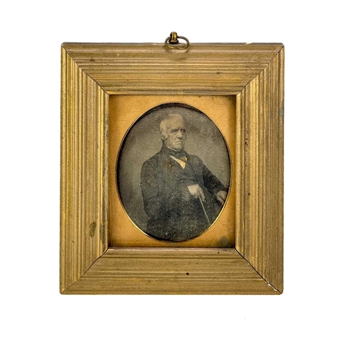 178 - A Daguerreotype portrait of a gentleman. Inscribed in ink to the reverse, Father, Taken in Liverpool... 