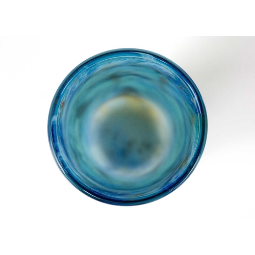 29 - Peter Layton (1940) Studio glass cylinder vase. Signed to base, height 16cm.