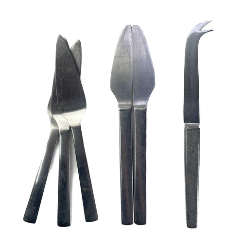 3 - A part canteen of Georg Jensen 'New York' pattern stainless steel cutlery. Designed by Henning Koppe... 