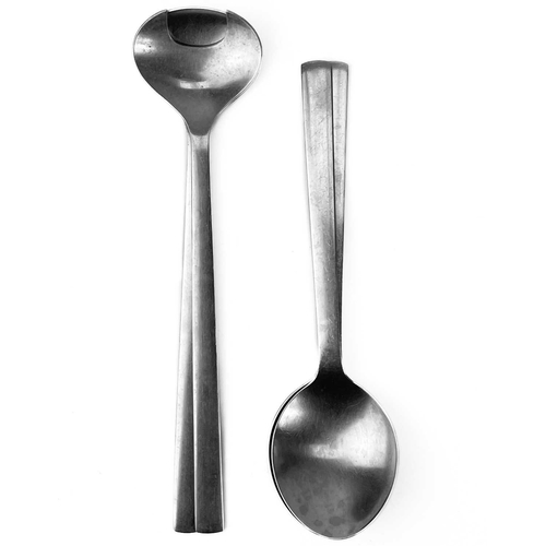 3 - A part canteen of Georg Jensen 'New York' pattern stainless steel cutlery. Designed by Henning Koppe... 