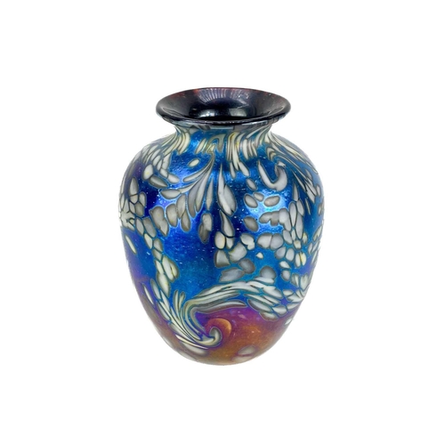 31 - A Norman Stewart Clarke art glass vase. Dated 1989, together with a T S Ackroyd art glass vase and o... 
