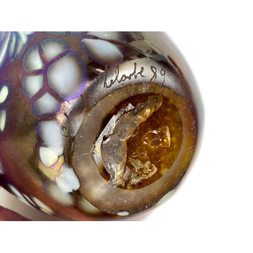 31 - A Norman Stewart Clarke art glass vase. Dated 1989, together with a T S Ackroyd art glass vase and o... 