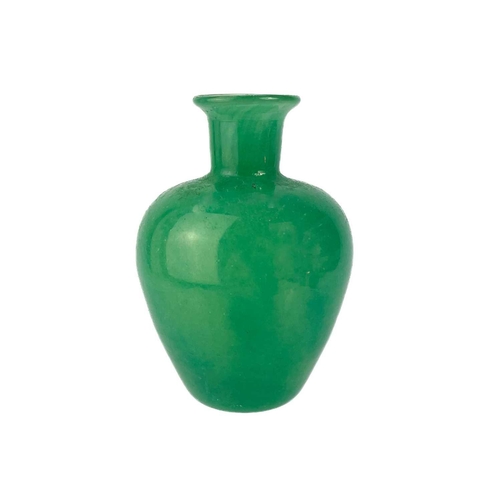 367 - A small Norman Stuart Clarke art glass iridescent vase. Date 1985. Together with a larger art glass ... 