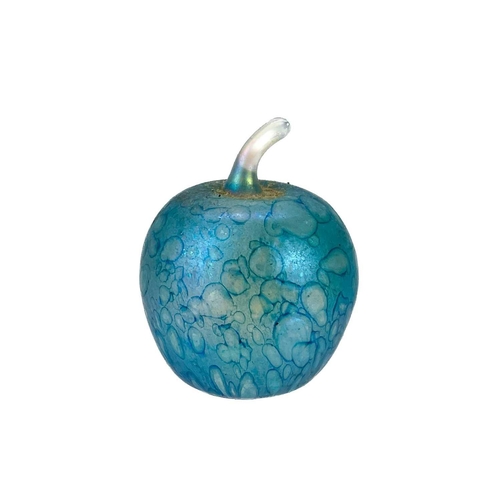 367 - A small Norman Stuart Clarke art glass iridescent vase. Date 1985. Together with a larger art glass ... 