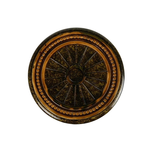 376 - A German majolica stand or garden stool by Wilhelm Schiller and Son. With a gadrooned circular top, ... 