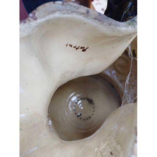 376 - A German majolica stand or garden stool by Wilhelm Schiller and Son. With a gadrooned circular top, ... 