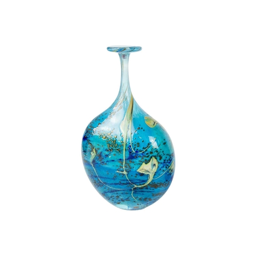 38 - Peter Layton (1940) Studio glass bottle vase. Signed to base, height 22cm.