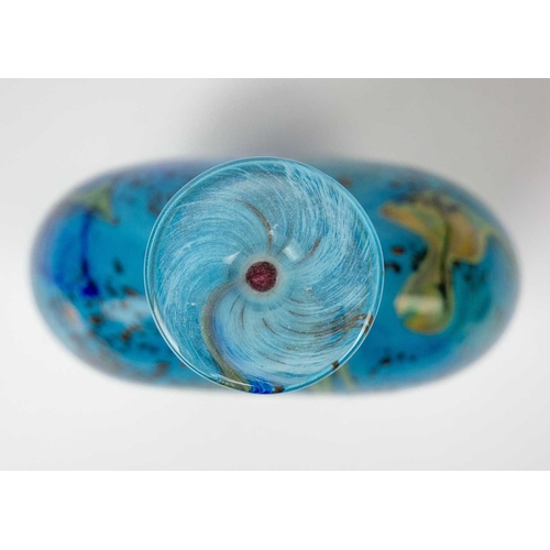 38 - Peter Layton (1940) Studio glass bottle vase. Signed to base, height 22cm.