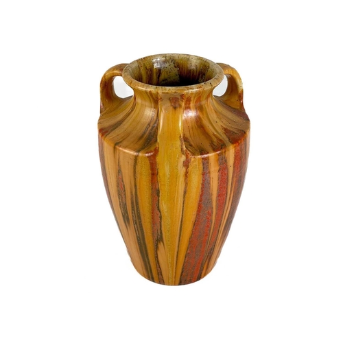 389 - A Royal Copenhagen vase. With flower and dragonfly painted decoration, height 14cm; together with a ... 