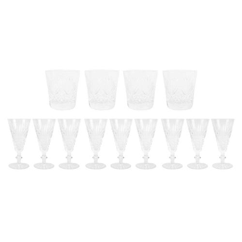 400 - A set of nine Waterford Tramore pattern glasses. Together with four Royal Doulton glass tumblers. (1... 
