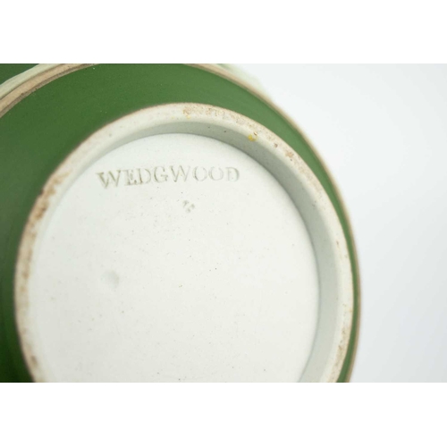 402 - A late 18th century sage Jasperware twin handled sucrier and cover. Height 10cm together with a late... 