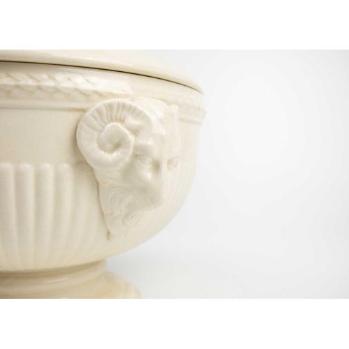 402 - A late 18th century sage Jasperware twin handled sucrier and cover. Height 10cm together with a late... 