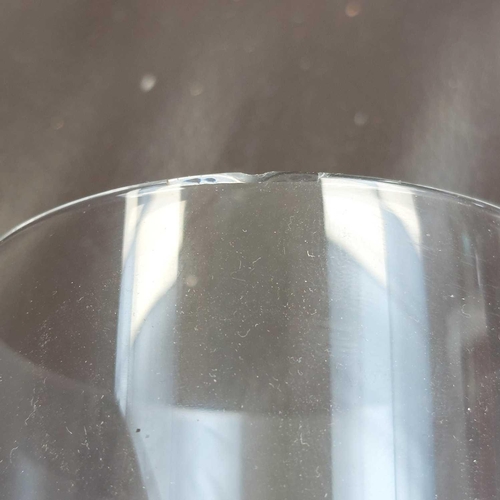 405 - A set of eight glass rummers. Height 15.5cm. (8) One glass has a tiny chip to rim, otherwise no cond... 