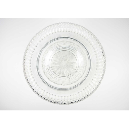 409 - A 19th century cut glass pedestal bowl. With a wide hobnail cut everted rim, on a separate stand, he... 