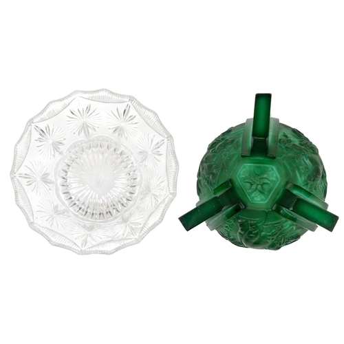 418 - A pair of amber Mary Gregory glass beakers. Height 9.5cm, together with a cranberry example, a small... 