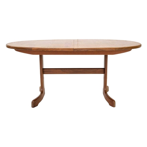 43 - A mid century G Plan teak oval extending dining table. Height 72cm width 163cm depth 107cm, together... 