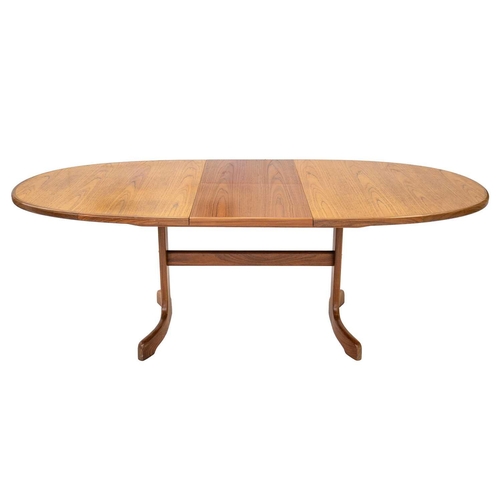 43 - A mid century G Plan teak oval extending dining table. Height 72cm width 163cm depth 107cm, together... 