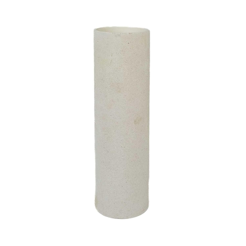 45 - A Troika biscuit pottery cylinder vase. Height 38.5cm together with a smaller Troika biscuit pottery... 