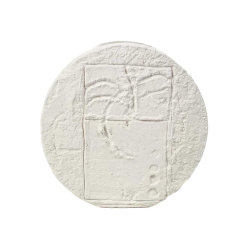 47 - A Troika biscuit pottery wheel vase. Height 12.5cm together with another wheel vase. (2)