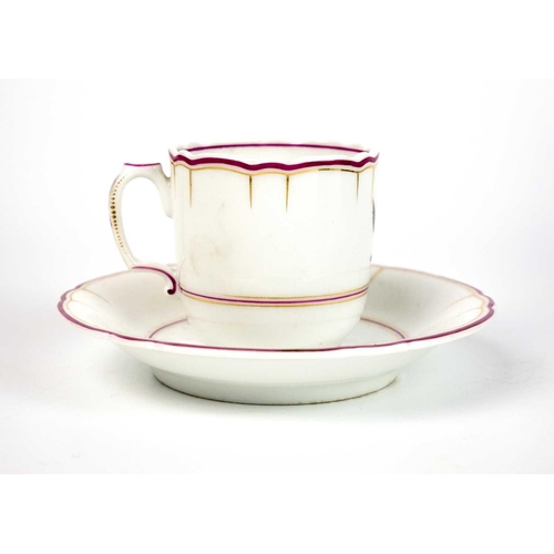 481 - A Meissen porcelain cup. Circa 1780, with a wishbone handle and floral painted decoration, crossed s... 