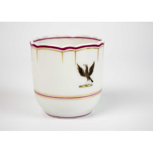 481 - A Meissen porcelain cup. Circa 1780, with a wishbone handle and floral painted decoration, crossed s... 
