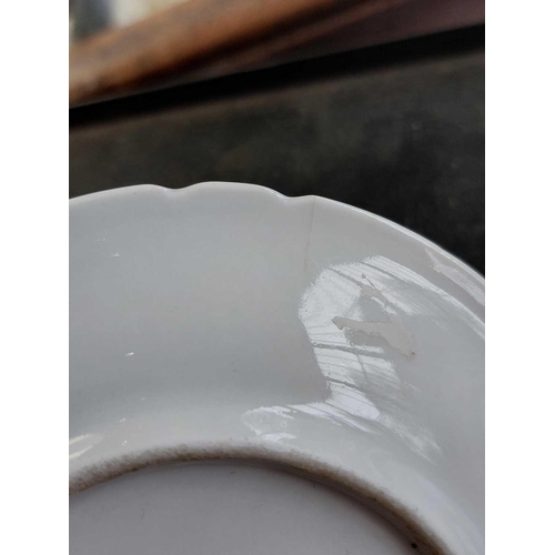 481 - A Meissen porcelain cup. Circa 1780, with a wishbone handle and floral painted decoration, crossed s... 