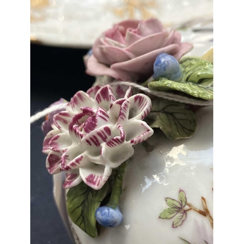 482 - A French porcelain Jacob Petit style clock. With a watch movement by Thomas Woodward Gosport, height... 