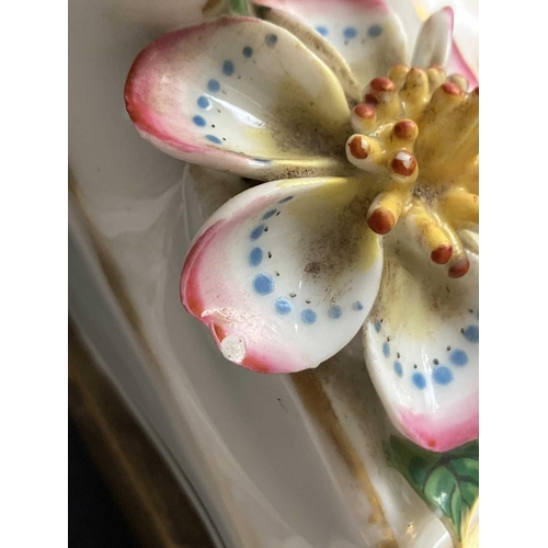 482 - A French porcelain Jacob Petit style clock. With a watch movement by Thomas Woodward Gosport, height... 