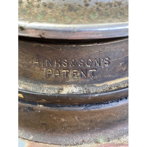 484 - Zsolnay Pecs (attributed), a Hungarian porcelain oil lamp base. With Islamic style painted decoratio... 