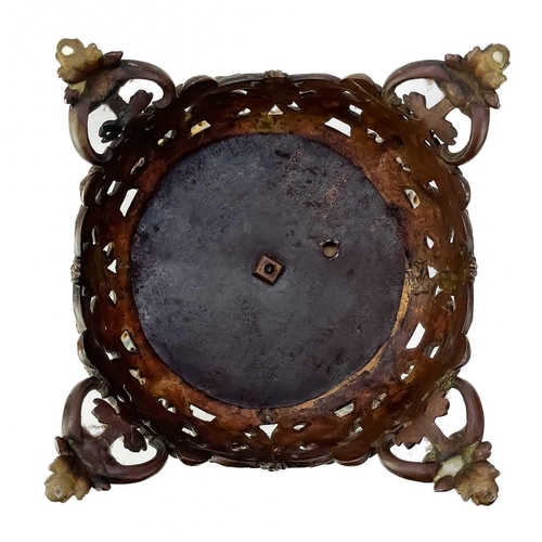 484 - Zsolnay Pecs (attributed), a Hungarian porcelain oil lamp base. With Islamic style painted decoratio... 