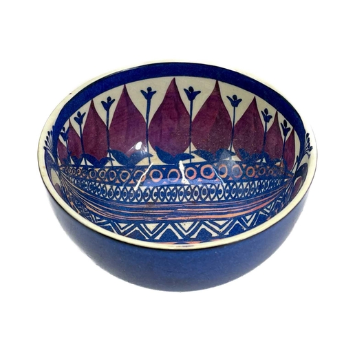 493 - A Royal Copenhagen 'Fajance' ceramic bottle with stopper. Height 13cm, together with a similar Royal... 