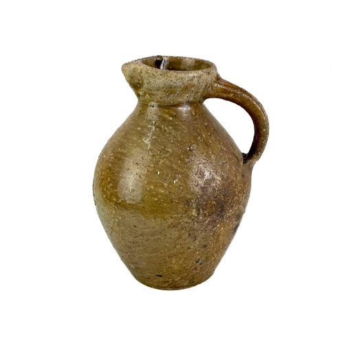 501 - A 20th century stoneware ewer of large proportions. Unsigned. Height 39cm, together with a 19th cent... 