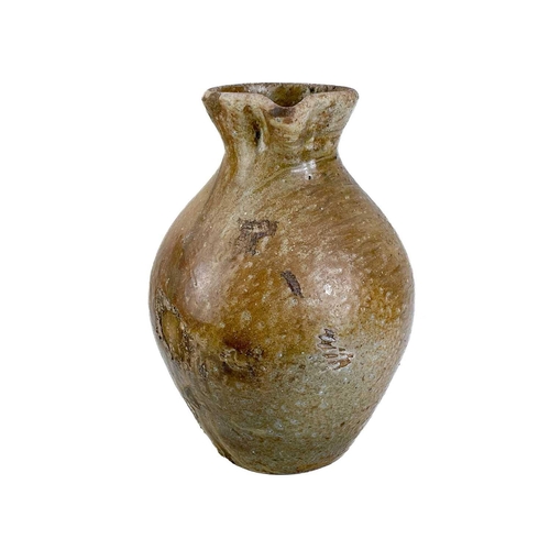 501 - A 20th century stoneware ewer of large proportions. Unsigned. Height 39cm, together with a 19th cent... 