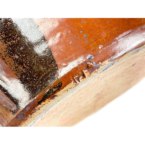 502 - Frank Smith (XX) A large studio pottery jar and cover. Impressed makers mark, and label to interior ... 