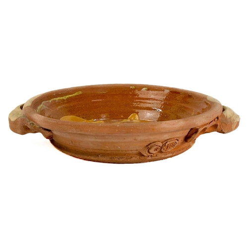 504 - Peter Smith - Bojewyan Pottery, Cornwall. Two twin-handled bowls. The largest height 9cm, diameter 3... 