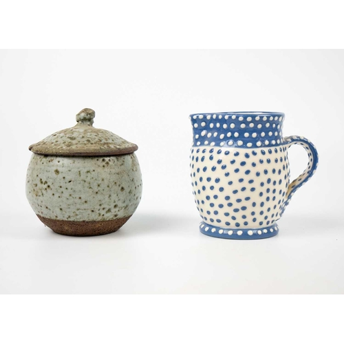 505 - Humfrey Wakefield, Isles of Scilly Pottery. A green-glaze vase and two bowls each marked to the base... 