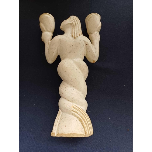 505 - Humfrey Wakefield, Isles of Scilly Pottery. A green-glaze vase and two bowls each marked to the base... 