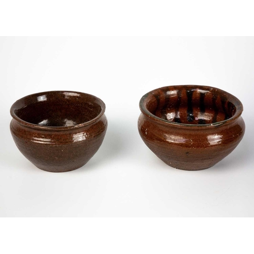 517 - A studio pottery deep bowl. Diameter 23cm together with six other various studio pottery items. (7)